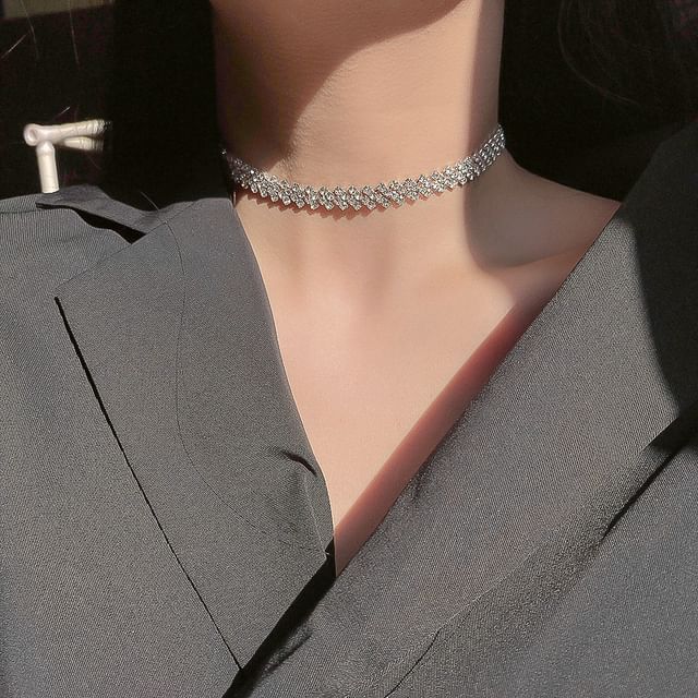 Rhinestone Alloy Choker