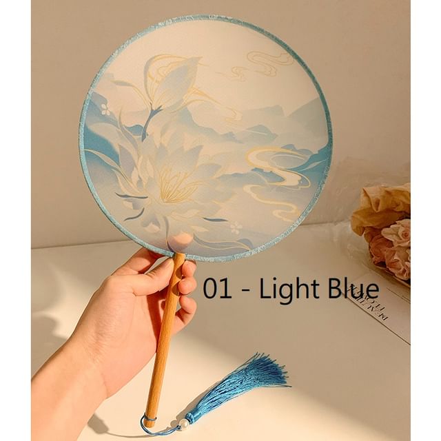 Tassel Hand Fan / Print Embroidered