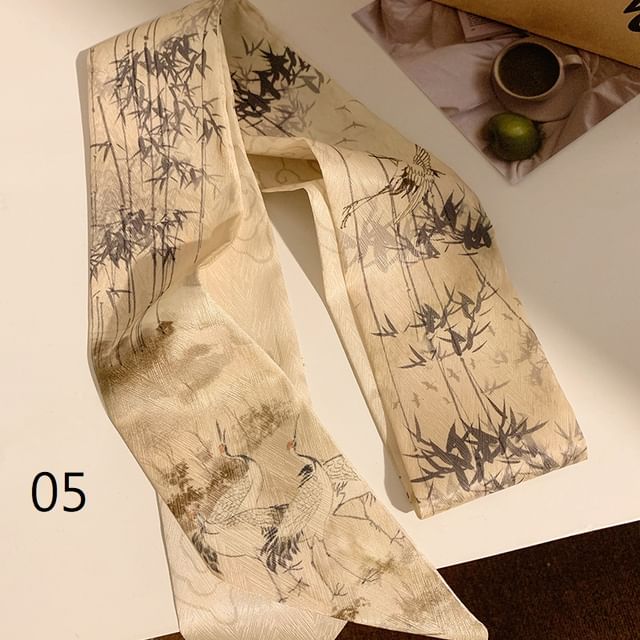 Tie Scarf Narrow Print Hair