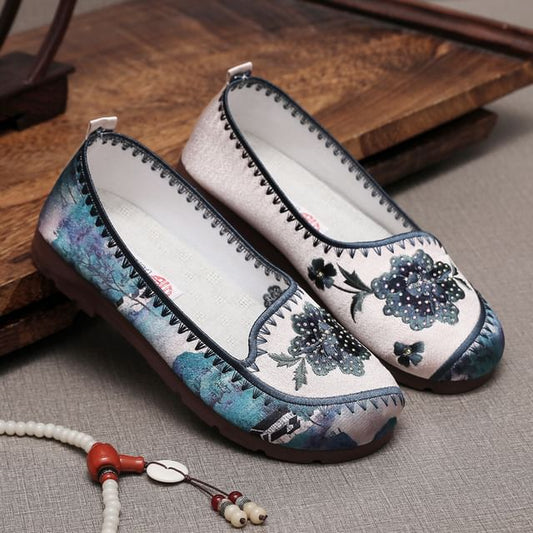 Flats Embroidered Flower