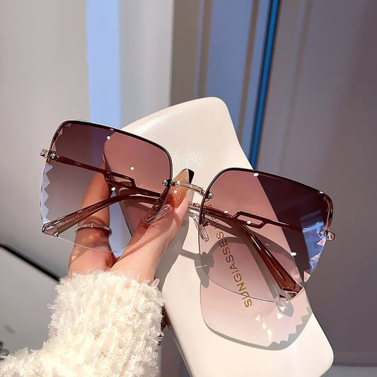 Frame Cut Diamond Sunglasses Half Square