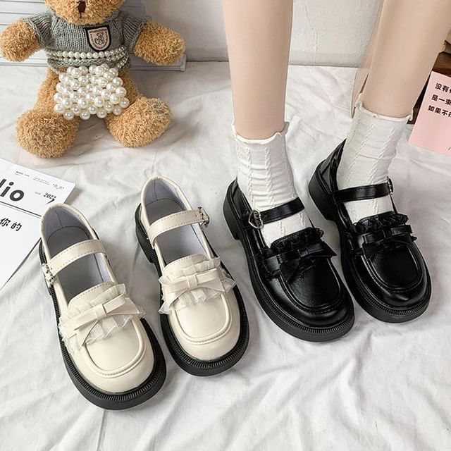 Loafers Platform Bow