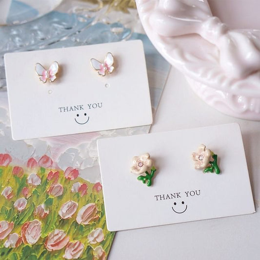 / Stud Butterfly Earring Floral Alloy