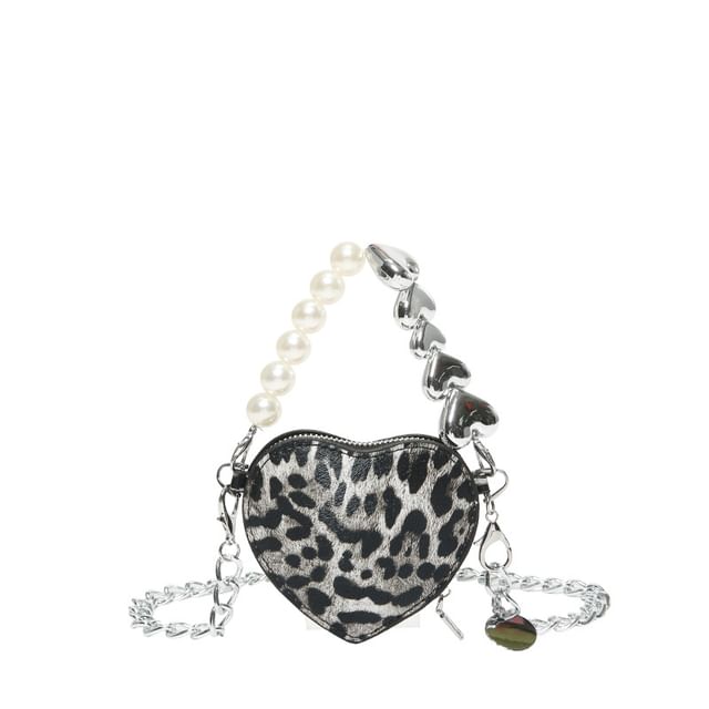 Bag Print Crossbody Leopard Heart