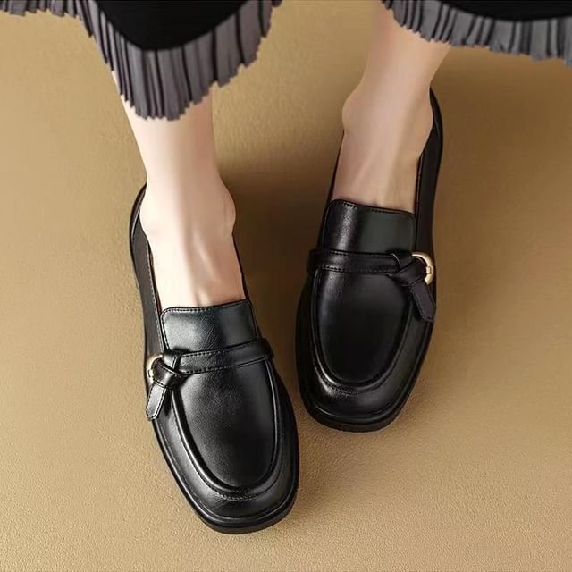 Loafers Faux Plain Leather