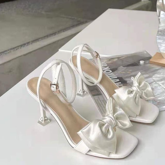 Accent Bow Sandals Heel High