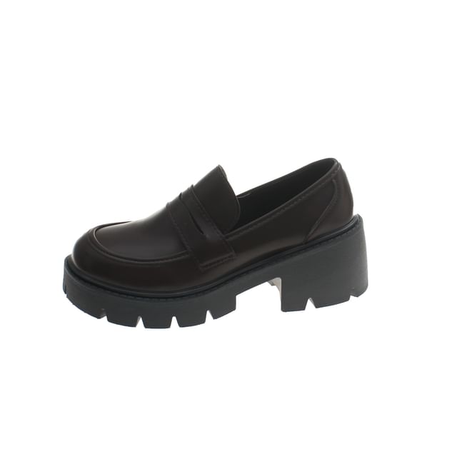 Faux Loafers Leather Platform