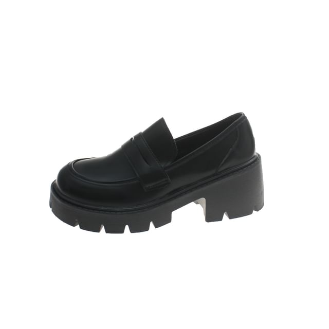 Faux Loafers Leather Platform