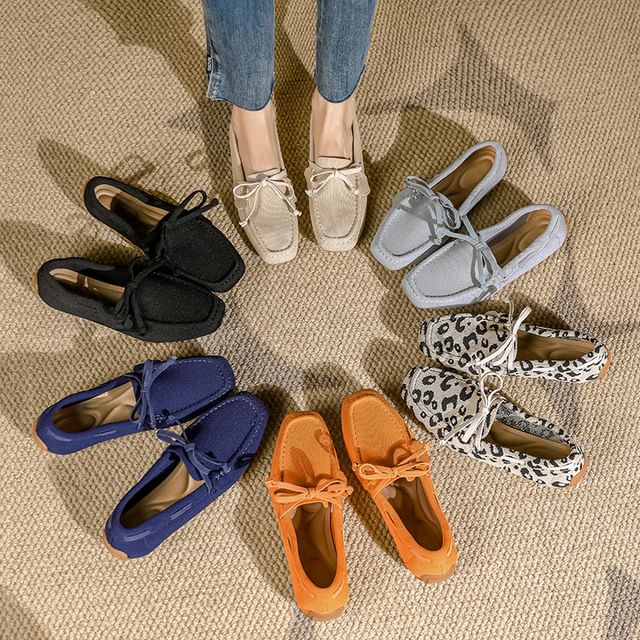 Loafers Bow Fabric