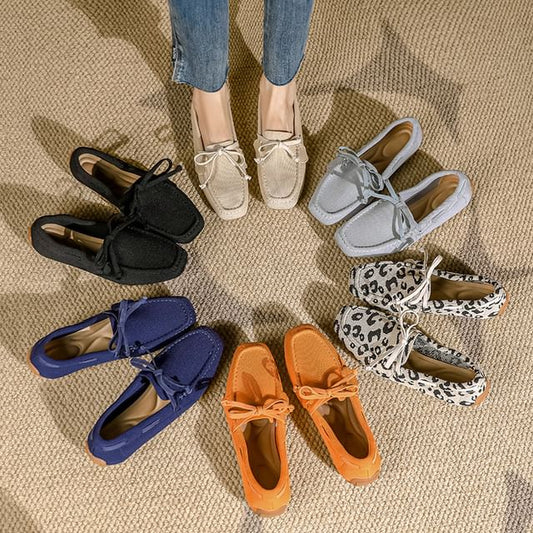 Loafers Bow Fabric