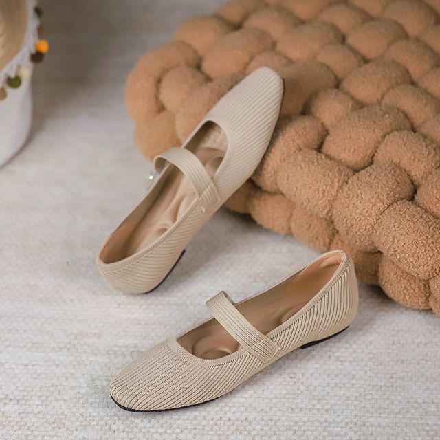 Jane Fabric Plain Flats Mary