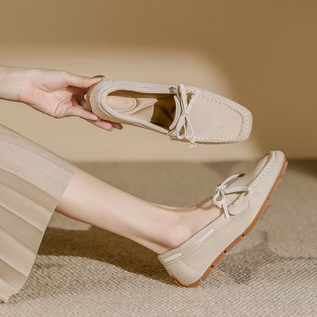 Loafers Bow Fabric