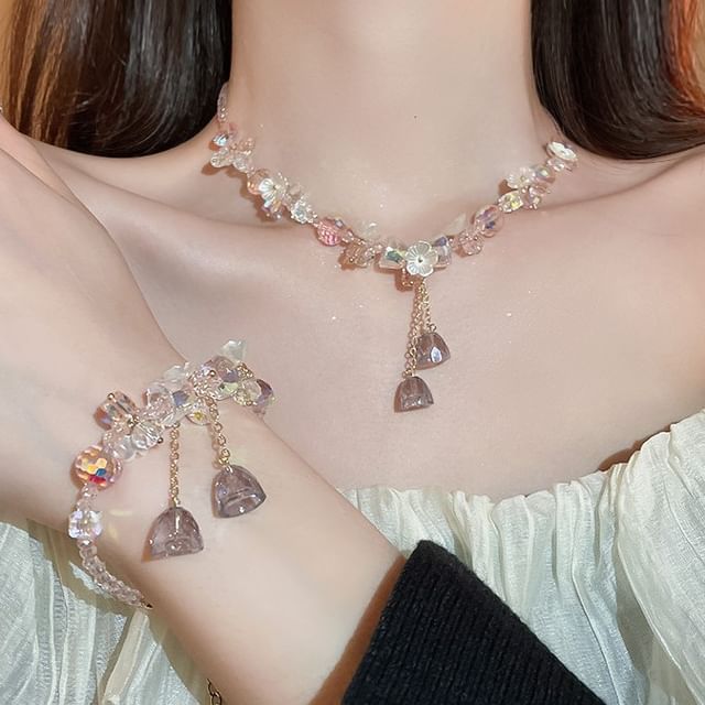 Bracelet Faux Earring Crystal / Dangle Choker