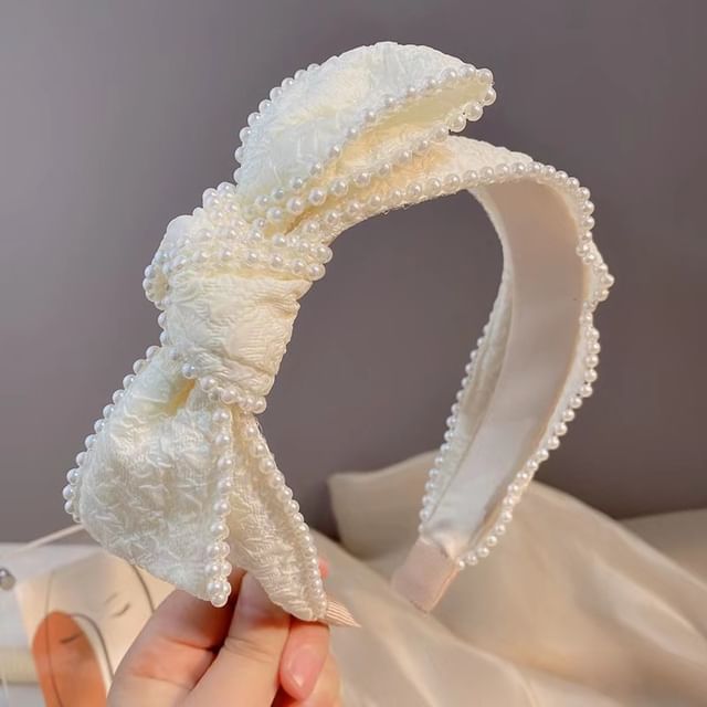 Band Pearl Head / Barrette Faux