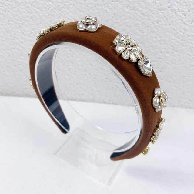 Hair Gemstones Rhinestone Band Flower