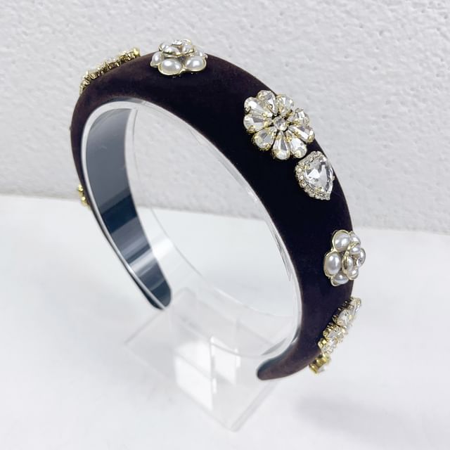 Hair Gemstones Rhinestone Band Flower