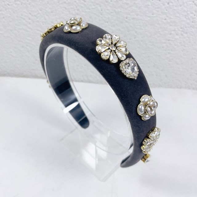 Hair Gemstones Rhinestone Band Flower