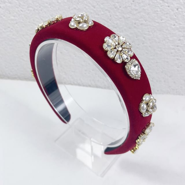 Hair Gemstones Rhinestone Band Flower