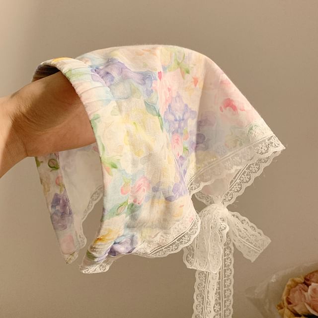 Designs) Print Lace Bandana Headband (Various Trim