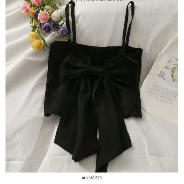 Cropped Plain Bow Top Camisole