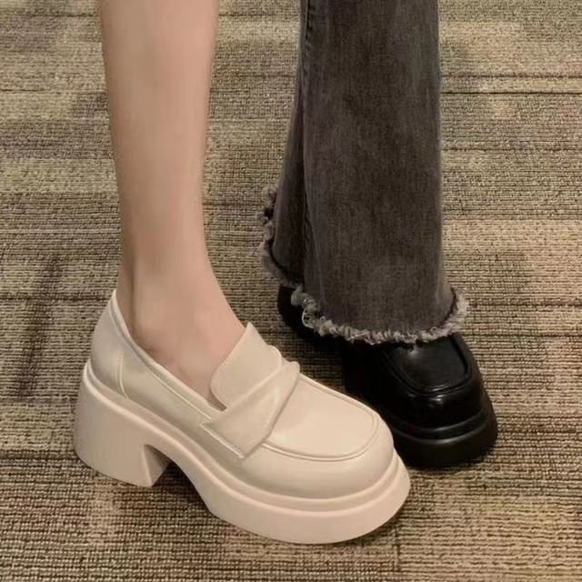 Plain Loafers Platform