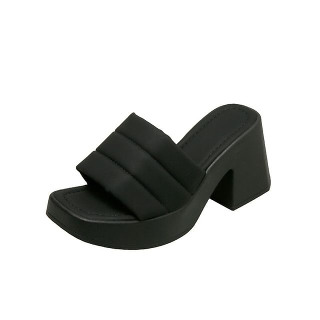 Sandals Slide Heel Block