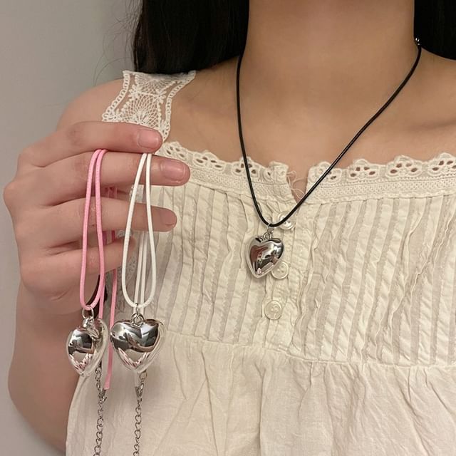 Heart Pendant Cord Necklace