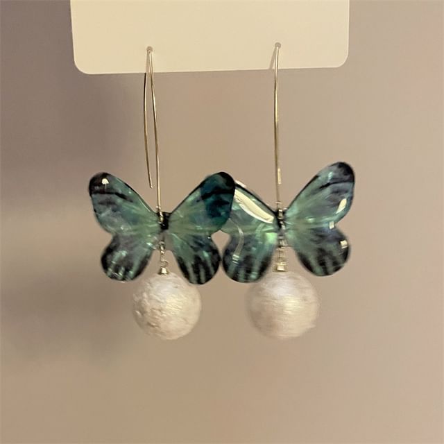 Earring Bead Hook Butterfly Drop