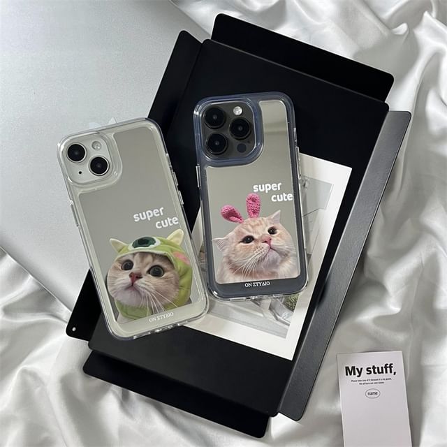 Mirrored Case Cat Phone