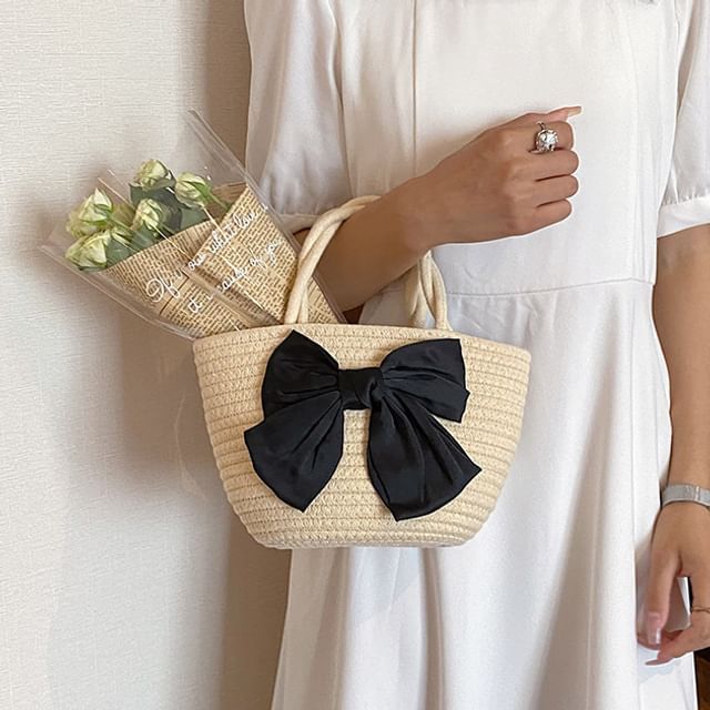 Woven Tote Bag Bow