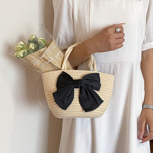Woven Tote Bag Bow