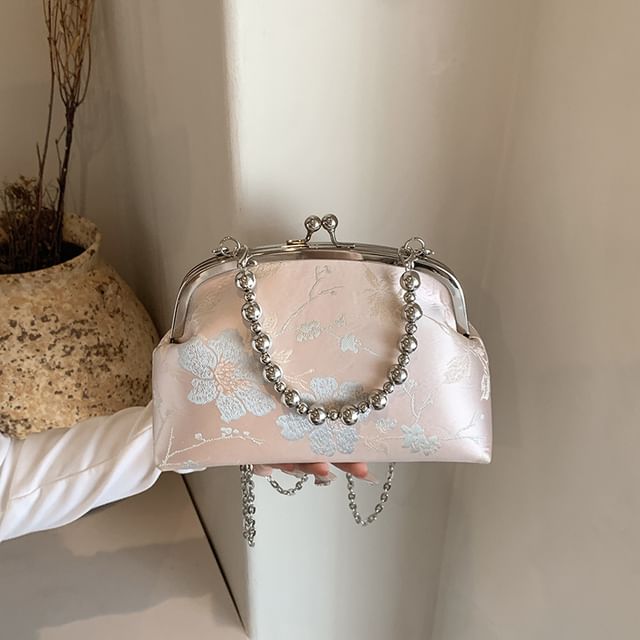 Bag Crossbody Jacquard Floral Kiss Lock