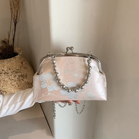 Bag Crossbody Jacquard Floral Kiss Lock