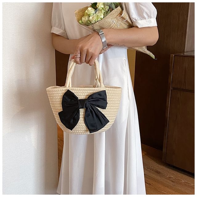 Woven Tote Bag Bow