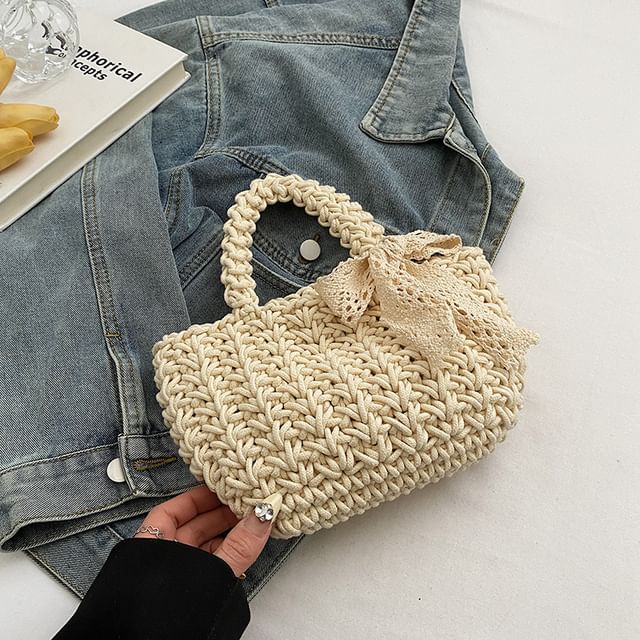 Bag Tote Woven Bow