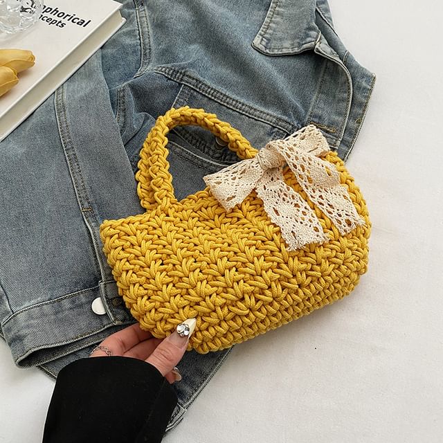Bag Tote Woven Bow