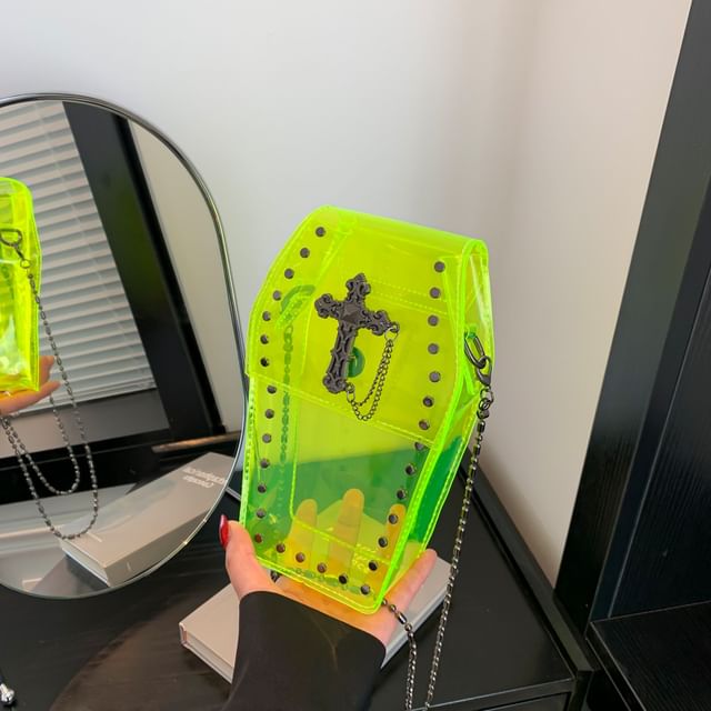 Chained Bag Studded Crisscross Crossbody PVC