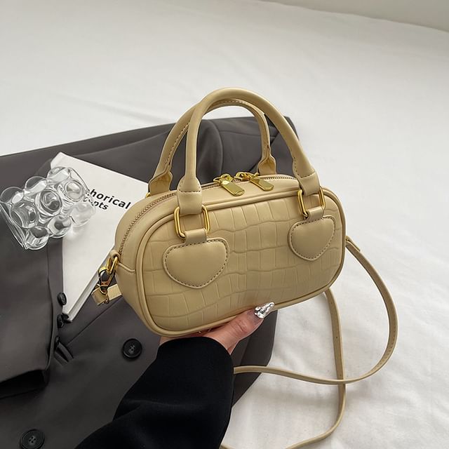 Top Bag Crossbody Grain Handle Croc