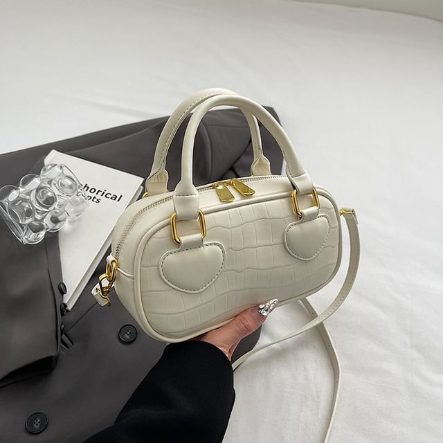 Top Bag Crossbody Grain Handle Croc