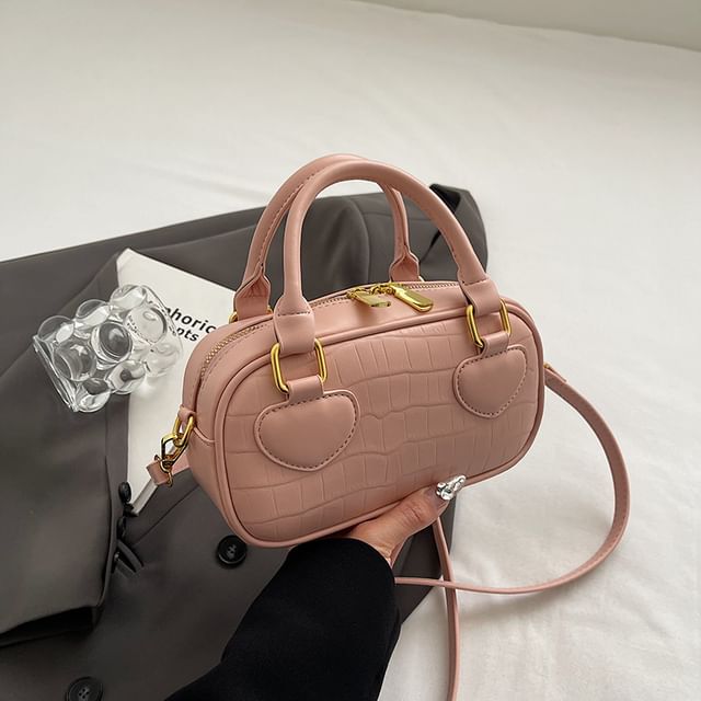 Top Bag Crossbody Grain Handle Croc