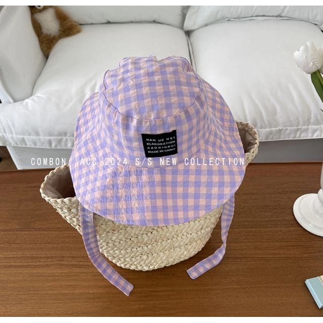 Applique Gingham Bucket Hat