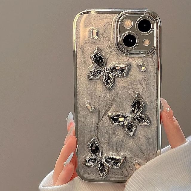 Phone Butterfly Rhinestone Case