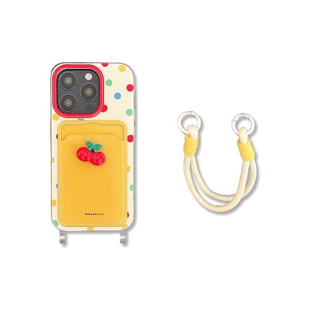 Phone Case Card Strap Cherry / Holder Set