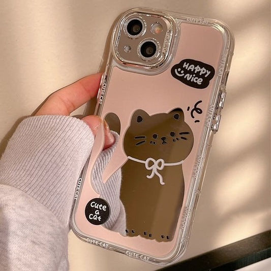 Case Cat Phone Mirrored