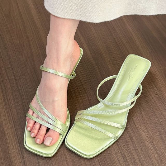 Heel Sandals Strappy Slide Kitten