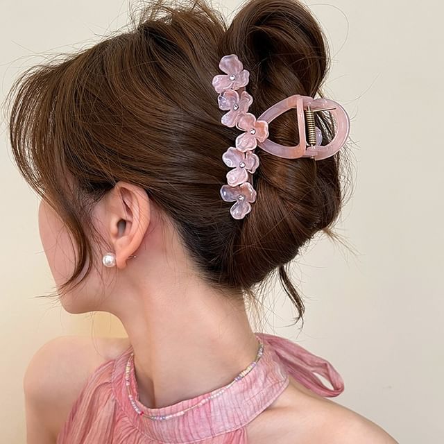 Rhinestone Claw Floral Hair