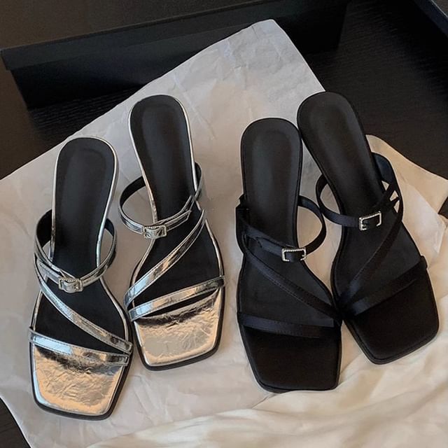 Square Toe Sandals Heel Kitten