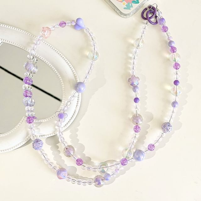 Crystal Phone Lanyard Faux Bead