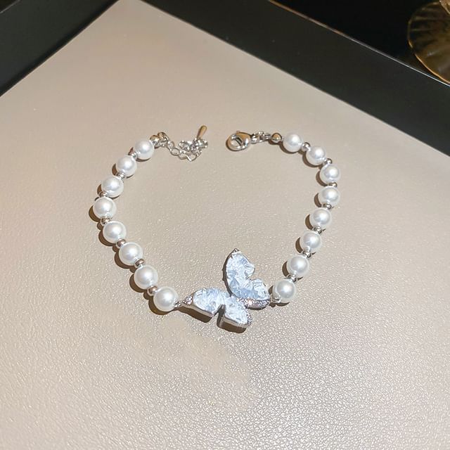 Alloy Butterfly Designs) Bracelet Necklace Crystal / (Various Faux