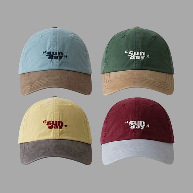 Lettering Tone Baseball Two Cap Embroidered